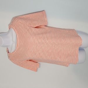 Talbots woman's t-shirt. Peach & white striped. Sz XS.